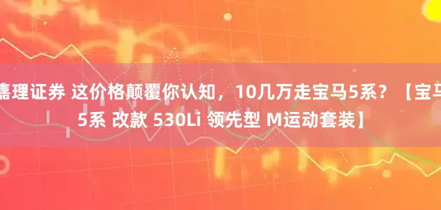 嘉理证券 这价格颠覆你认知,10几万走宝马5系?【宝马5系 改款 530Li 领先型 M运动套装】